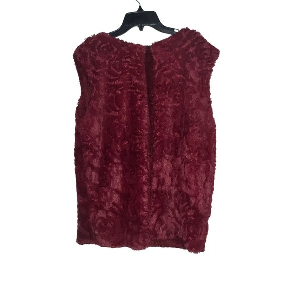 Faux Fur burgundy Vest Womens Large - Picture 4 of 4